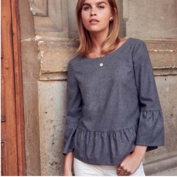 Sezane Tavia Top. Grey. Size 36/US 4 - Picture 2 of 6